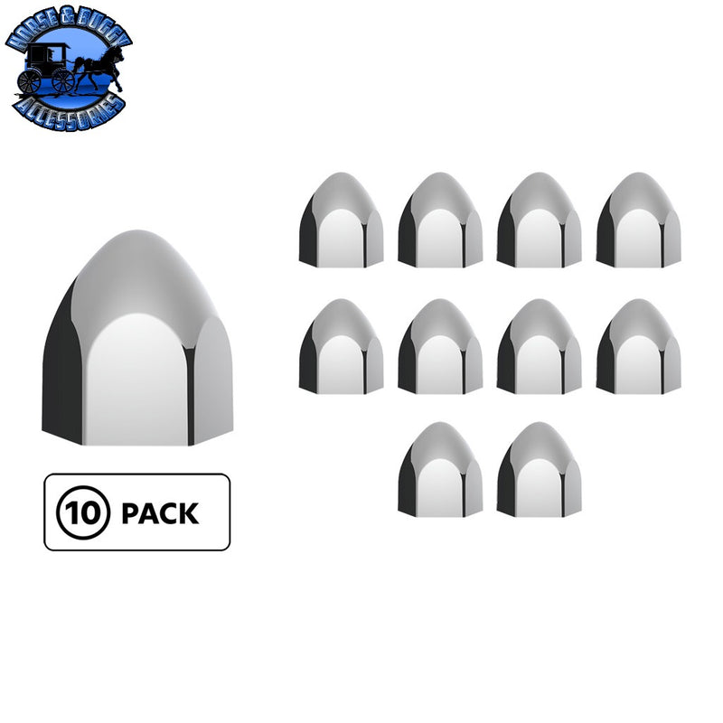 UP-10069P 3/4" X 1 3/8" Chrome Plastic Bullet Nut Cover - Push-On (10-Pack) NUT COVER Gray