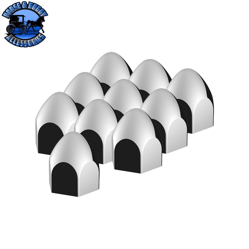 UP-10069P 3/4" X 1 3/8" Chrome Plastic Bullet Nut Cover - Push-On (10-Pack) NUT COVER Light Gray