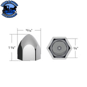 UP-10069P 3/4" X 1 3/8" Chrome Plastic Bullet Nut Cover - Push-On (10-Pack) NUT COVER Gray