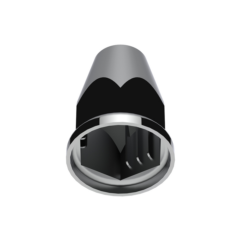 UP-10070 33mm X 2-3/4" Chrome Plastic Nut Covers With Flange - Push-On -Amber Reflector (Color Box of 20)