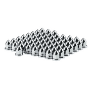 UP-10075CB 33mm X 2-3/8 Chrome Plastic Bullet Nut Cover With Flange - Push-On (Color Box of 60)