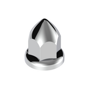 UP-10075 33mm X 2 3/8" Chrome Plastic Bullet Nut Covers W/ Flange - Push-On (Color Box Of 20)