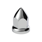UP-10075 33mm X 2 3/8" Chrome Plastic Bullet Nut Covers W/ Flange - Push-On (Color Box Of 20)