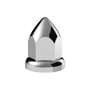 UP-10075 33mm X 2 3/8" Chrome Plastic Bullet Nut Covers W/ Flange - Push-On (Color Box Of 20)