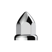 UP-10075 33mm X 2 3/8" Chrome Plastic Bullet Nut Covers W/ Flange - Push-On (Color Box Of 20)