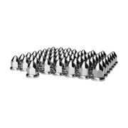 UP-10075B 33mm X 2-3/8" Chrome Plastic Bullet Nut Cover With Flange - Push-On (Bulk)