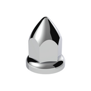 UP-10075B 33mm X 2-3/8" Chrome Plastic Bullet Nut Cover With Flange - Push-On (Bulk)