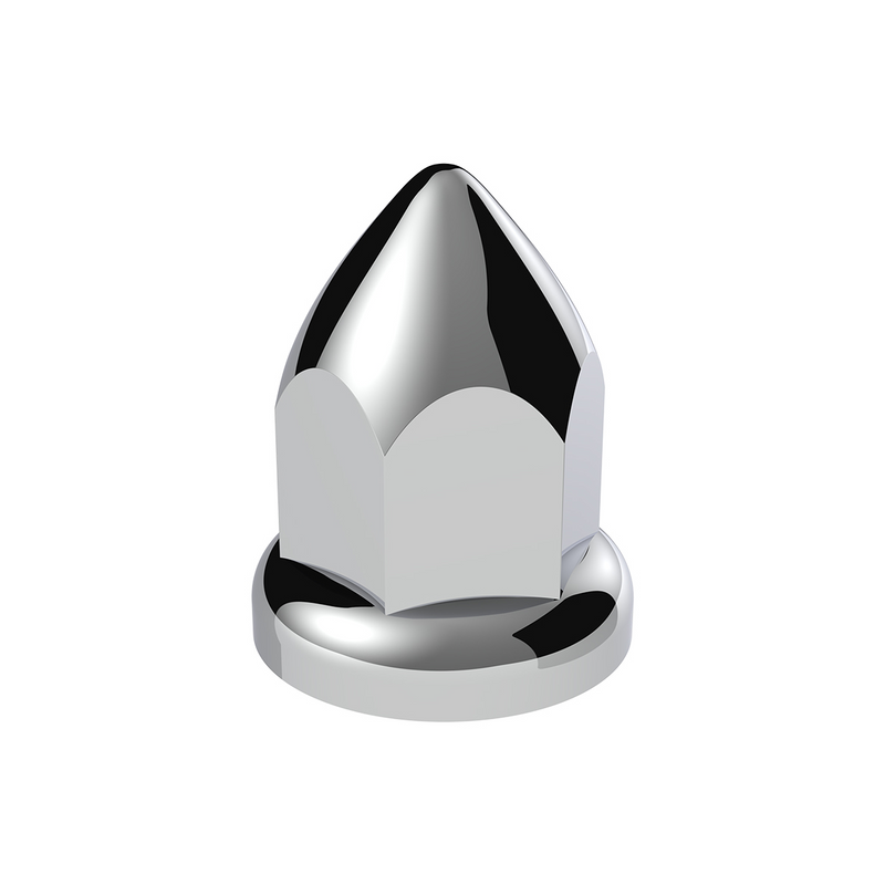 UP-10075B 33mm X 2-3/8" Chrome Plastic Bullet Nut Cover With Flange - Push-On (Bulk)