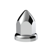 UP-10075B 33mm X 2-3/8" Chrome Plastic Bullet Nut Cover With Flange - Push-On (Bulk)