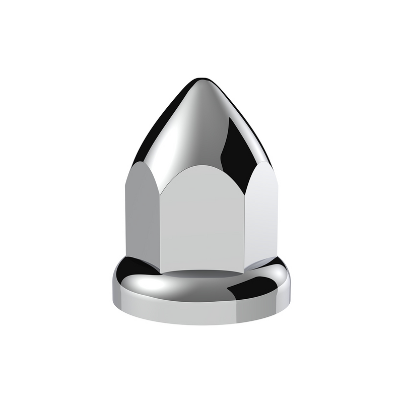 UP-10075B 33mm X 2-3/8" Chrome Plastic Bullet Nut Cover With Flange - Push-On (Bulk)