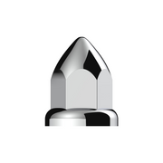 UP-10075B 33mm X 2-3/8" Chrome Plastic Bullet Nut Cover With Flange - Push-On (Bulk)