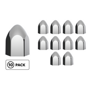 UP-10076P 15/16 x 1 5/8 Chrome Plastic Bullet Nut Covers - Push-On (10-Pack)