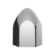 UP-10076P 15/16 x 1 5/8 Chrome Plastic Bullet Nut Covers - Push-On (10-Pack)