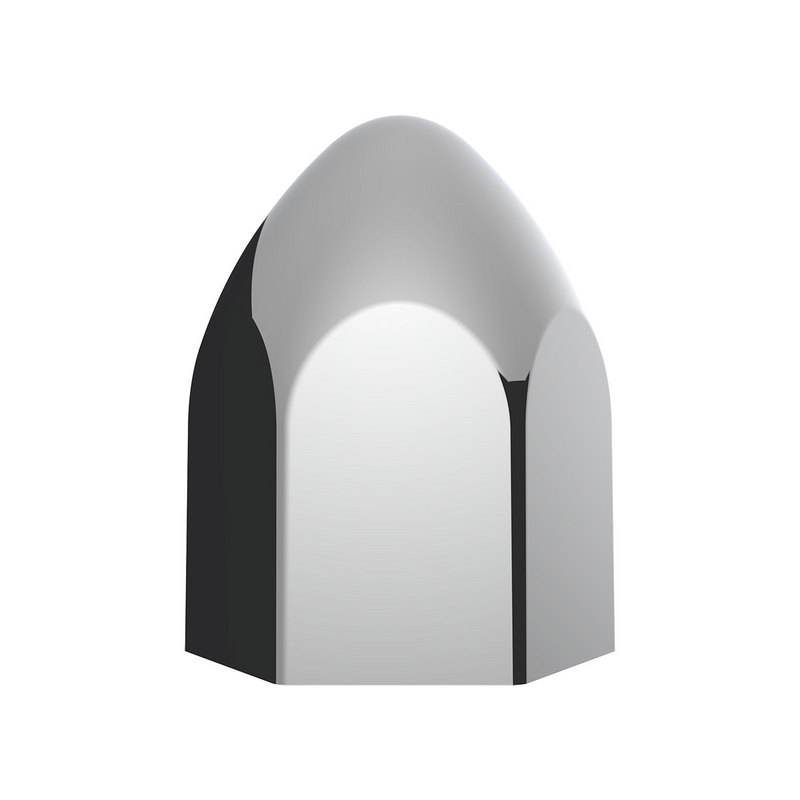 UP-10076P 15/16 x 1 5/8 Chrome Plastic Bullet Nut Covers - Push-On (10-Pack)