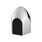UP-10076P 15/16 x 1 5/8 Chrome Plastic Bullet Nut Covers - Push-On (10-Pack)