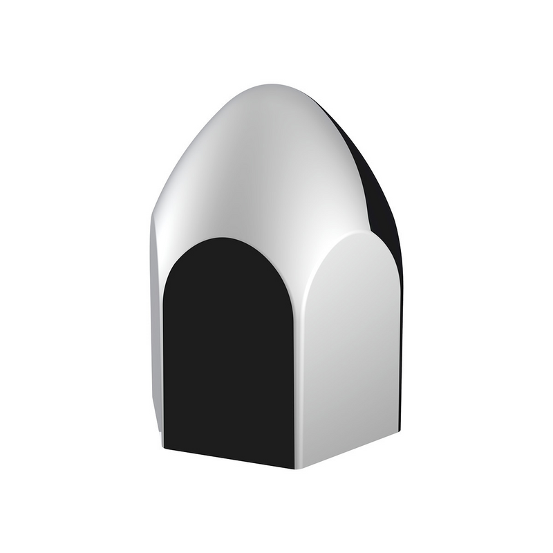 UP-10076P 15/16 x 1 5/8 Chrome Plastic Bullet Nut Covers - Push-On (10-Pack)