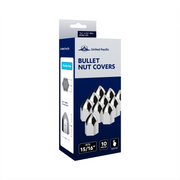 UP-10076P 15/16 x 1 5/8 Chrome Plastic Bullet Nut Covers - Push-On (10-Pack)