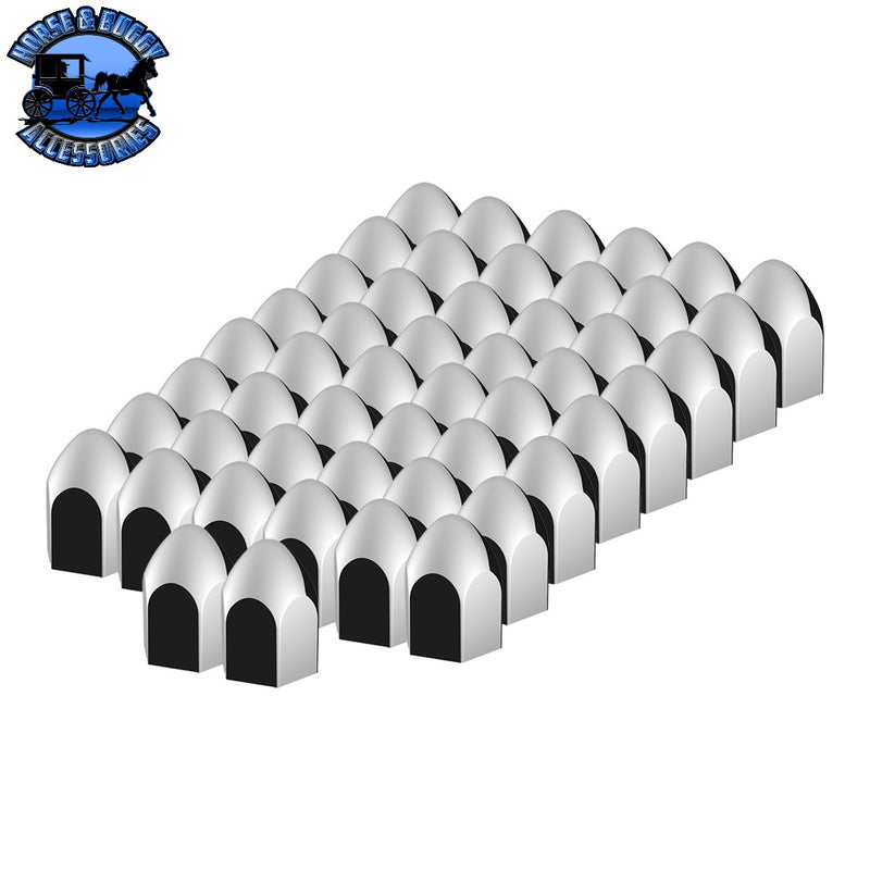 UP-10076P50 15/16" x 1 5/8" Chrome Plastic Bullet Nut Covers - Push-On (50-Pack) NUT COVER Light Gray
