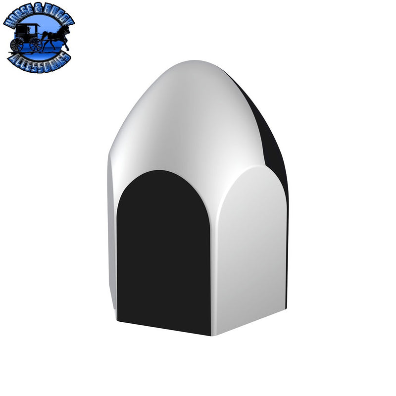 UP-10076P50 15/16" x 1 5/8" Chrome Plastic Bullet Nut Covers - Push-On (50-Pack) NUT COVER Black