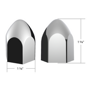 UP-10076P50 15/16" x 1 5/8" Chrome Plastic Bullet Nut Covers - Push-On (50-Pack)