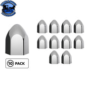 UP-10076P 15/16" x 1 5/8" Chrome Plastic Bullet Nut Covers - Push-On (10-Pack) Gray