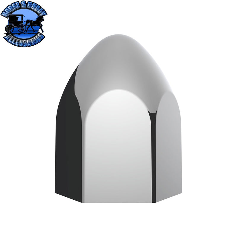 UP-10076P 15/16" x 1 5/8" Chrome Plastic Bullet Nut Covers - Push-On (10-Pack) Gray