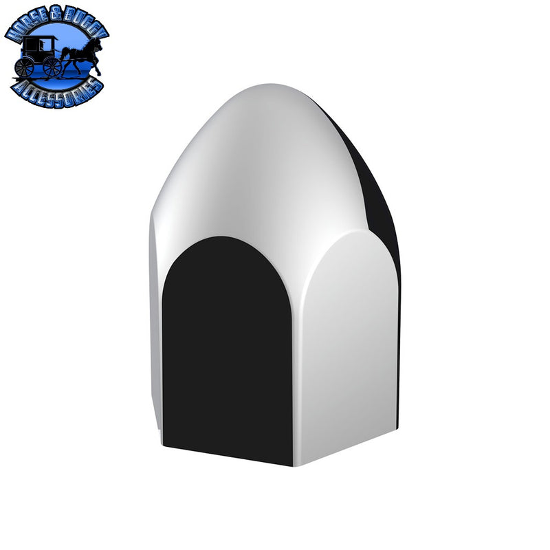 UP-10076P 15/16" x 1 5/8" Chrome Plastic Bullet Nut Covers - Push-On (10-Pack) Black
