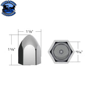 UP-10076P 15/16" x 1 5/8" Chrome Plastic Bullet Nut Covers - Push-On (10-Pack) Gray