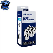 UP-10076P 15/16" x 1 5/8" Chrome Plastic Bullet Nut Covers - Push-On (10-Pack) Midnight Blue