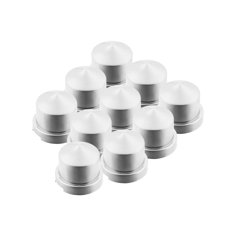 UP-10077P 7/16 x 3/4 Chrome Plastic Pointed Nut Covers - Push-On (10-Pack)
