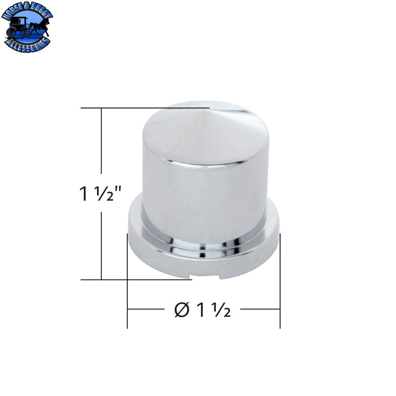 Cubiertas para tuercas puntiagudas de plástico cromado de 15/16" x 1-1/2" - A presión (paquete de 10)