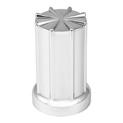 CR. PLASTIC 8 SPOKE SCREW-ON NUT COVER 33MM X 3-3/8" H lug nut Light Gray