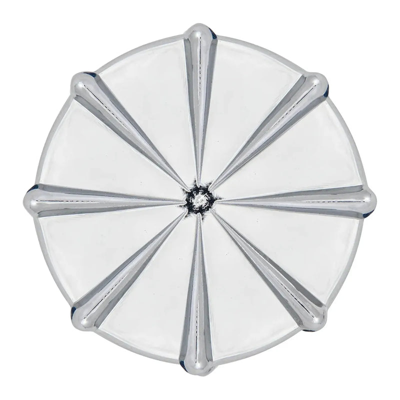 CR. PLASTIC 8 SPOKE SCREW-ON NUT COVER 33MM X 3-3/8" H lug nut Light Gray