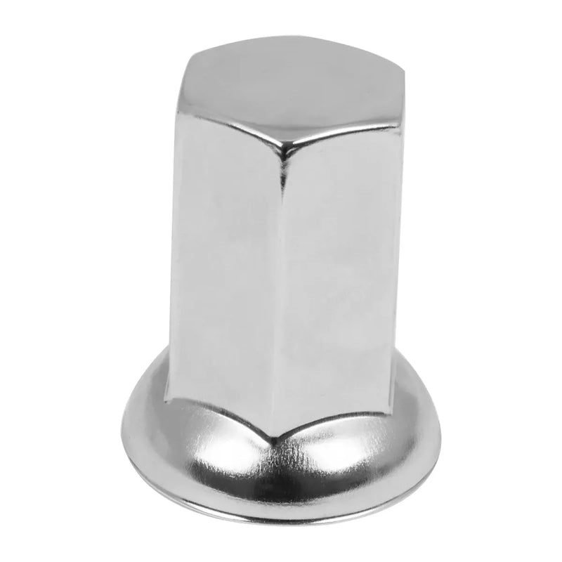 CR. STEEL 33MMX2-1/2" FLAT TOP W/ FLANGE PUSH-ON NUT COVER lug nut Gray