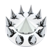 UP-10241 Pointed Front Axle Cover With 33mm Spike Thread-On Nut Covers - Chrome