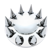 UP-10252 Dome Front Axle Cover With 33mm Spike Thread-On Nut Covers - Chrome