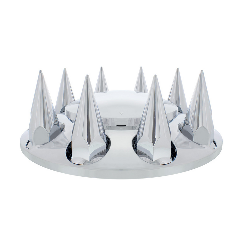 UP-10252 Dome Front Axle Cover With 33mm Spike Thread-On Nut Covers - Chrome