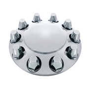 UP-10257 Dome Front Axle Cover With 33mm Standard Thread-On Nut Covers - Chrome (Color Box)