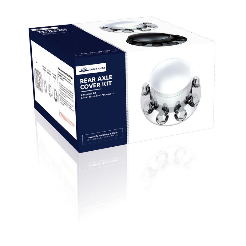 UP-10263 Dome Rear Axle Cover With 33mm Standard Thread-On Nut Covers - Chrome