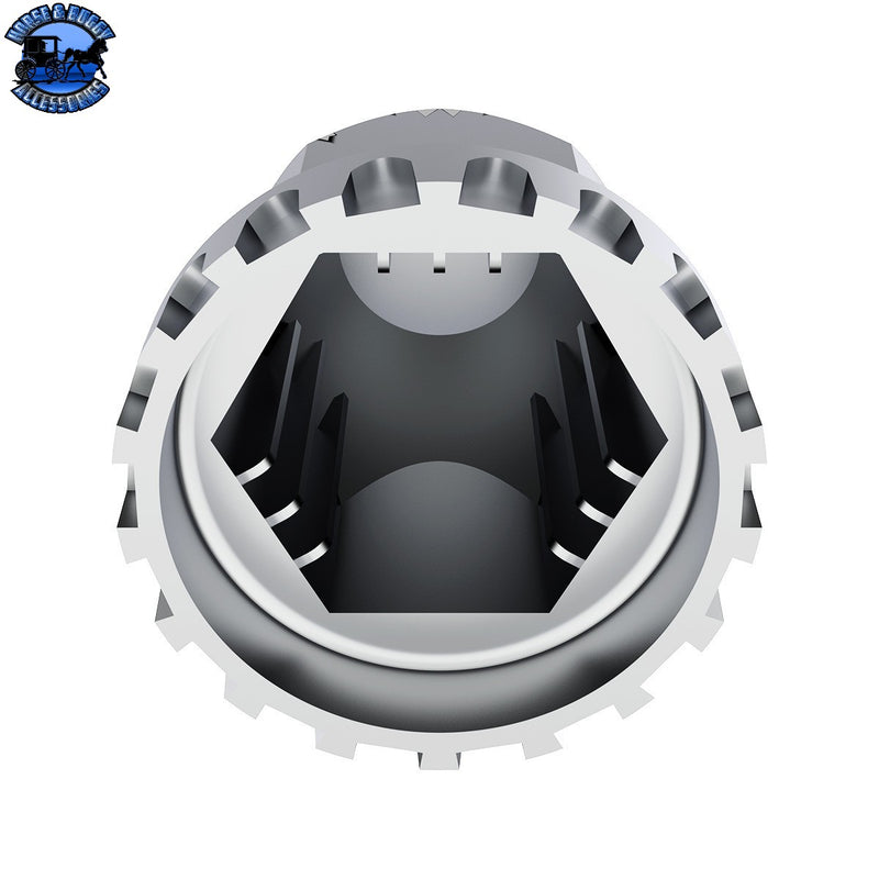 UP-10265 33mm x 2 3/4" Chrome Plastic Original Nut Covers - Push-On