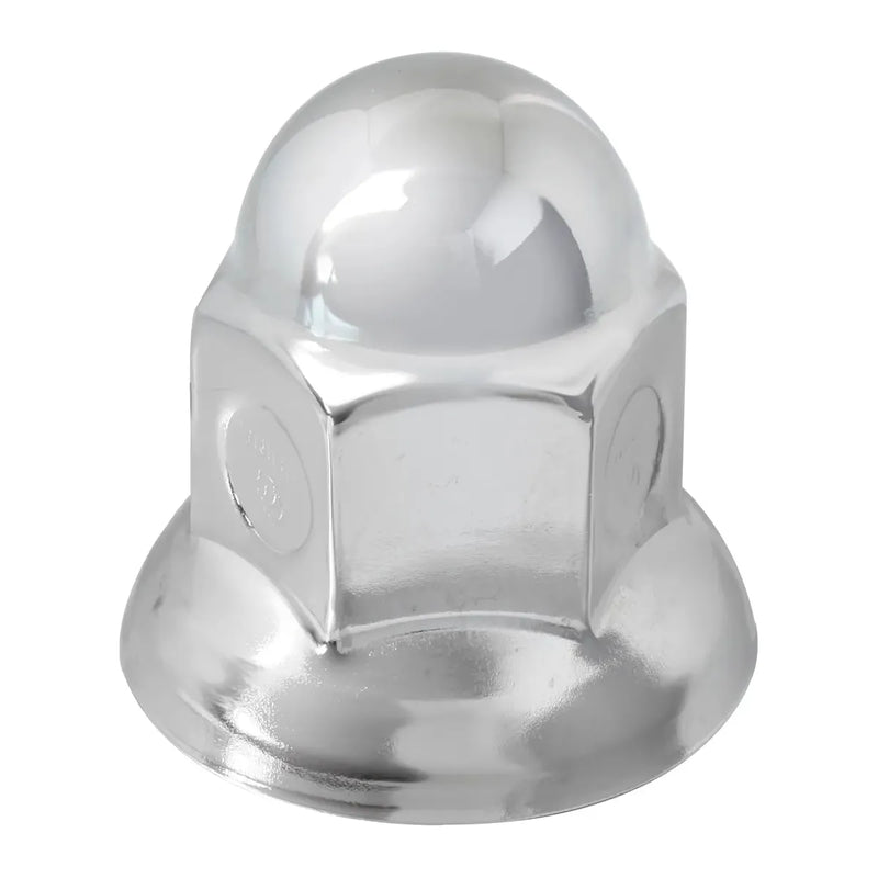 CR.STEEL ACORN PUSH-ON NUT CVR W/FLANGE 33 M/MX2-1/16"H lug nut Gray