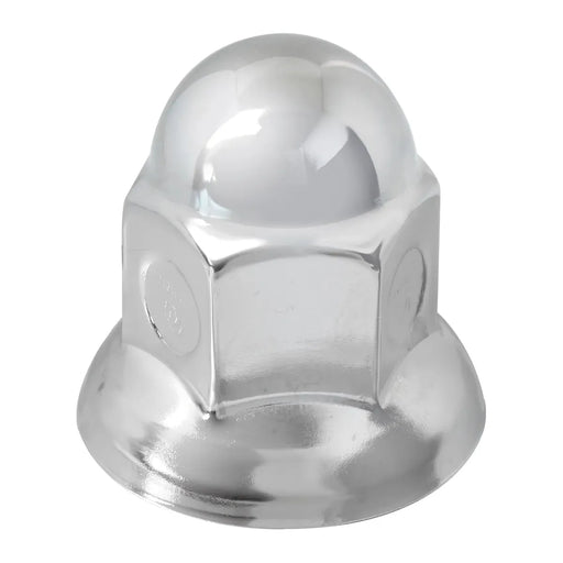 CR.STEEL ACORN PUSH-ON NUT CVR W/FLANGE 33 M/MX2-1/16"H lug nut Gray