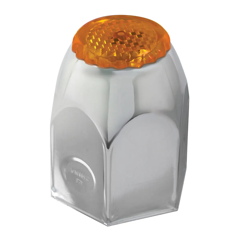 CR. STEEL PUSH-ON NUT CVR 1.5"X2" W/AMBER REFLECTOR Dark Gray