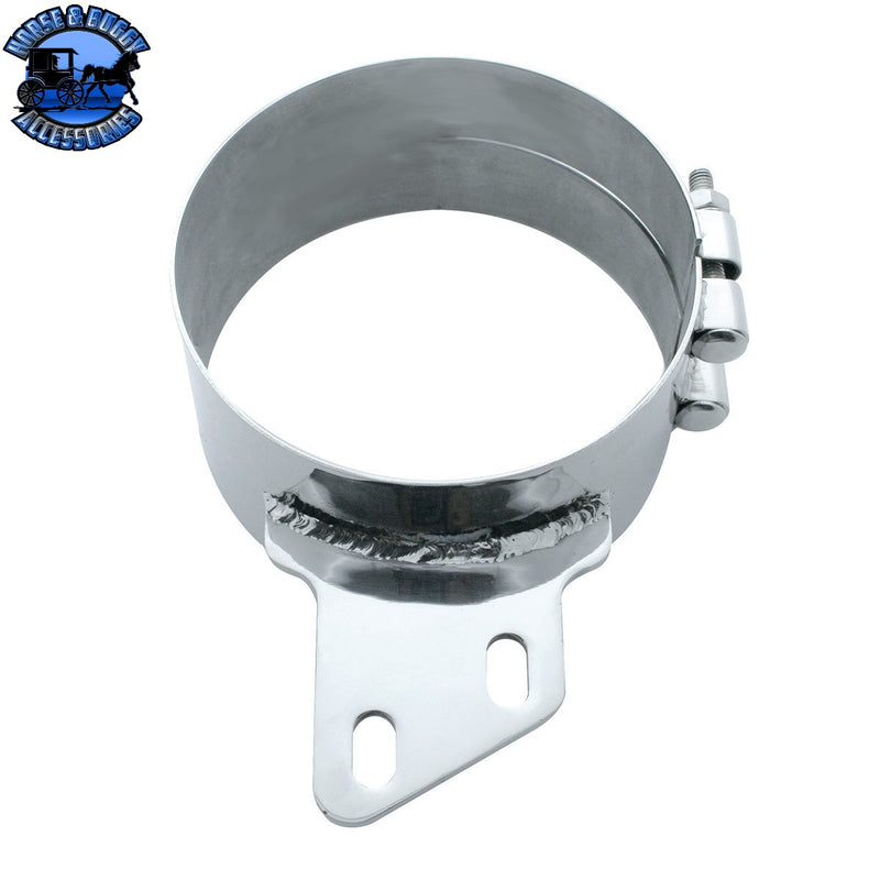 6" Stainless Butt Joint Exhaust Clamp - Angled Bracket Light Slate Gray