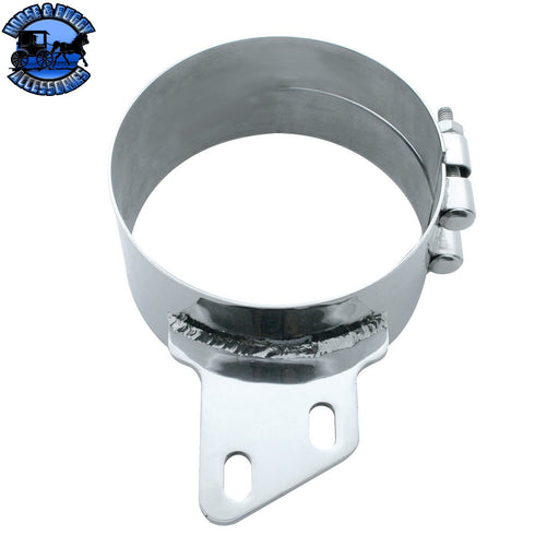 6" Stainless Butt Joint Exhaust Clamp - Angled Bracket Light Slate Gray
