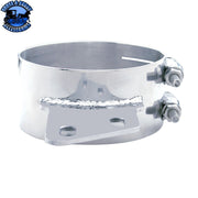 6" Stainless Butt Joint Exhaust Clamp - Angled Bracket Gray