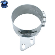 7" Stainless Butt Joint Exhaust Clamp - Angled Bracket Light Slate Gray