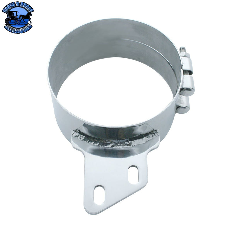 7" Stainless Butt Joint Exhaust Clamp - Angled Bracket Light Slate Gray
