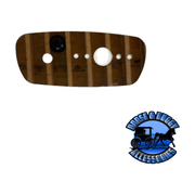 #1029l Kenworth T660/W900 Dome Lights (1) watermelon light hole - (1) toggle switch hole stainless 304 (ROUNDED OE STYLE)-(LEFT SIDE) Black