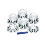 UP-10306 Pointed Axle Cover Combo Kit With 33mm Standard Thread-On Nut Covers & Nut Cover Tool - Chrome
